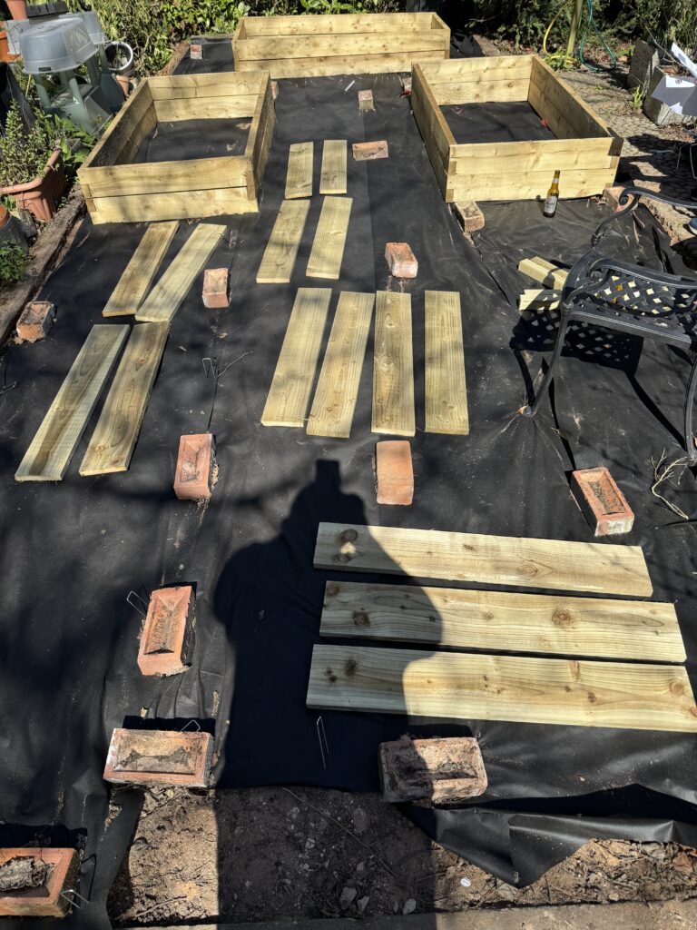 The 2 new 1m x 1m beds as supplied