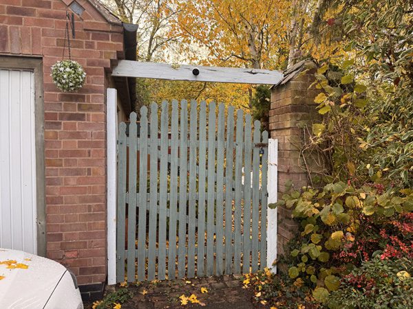 Garage/driveway gate in October 2025