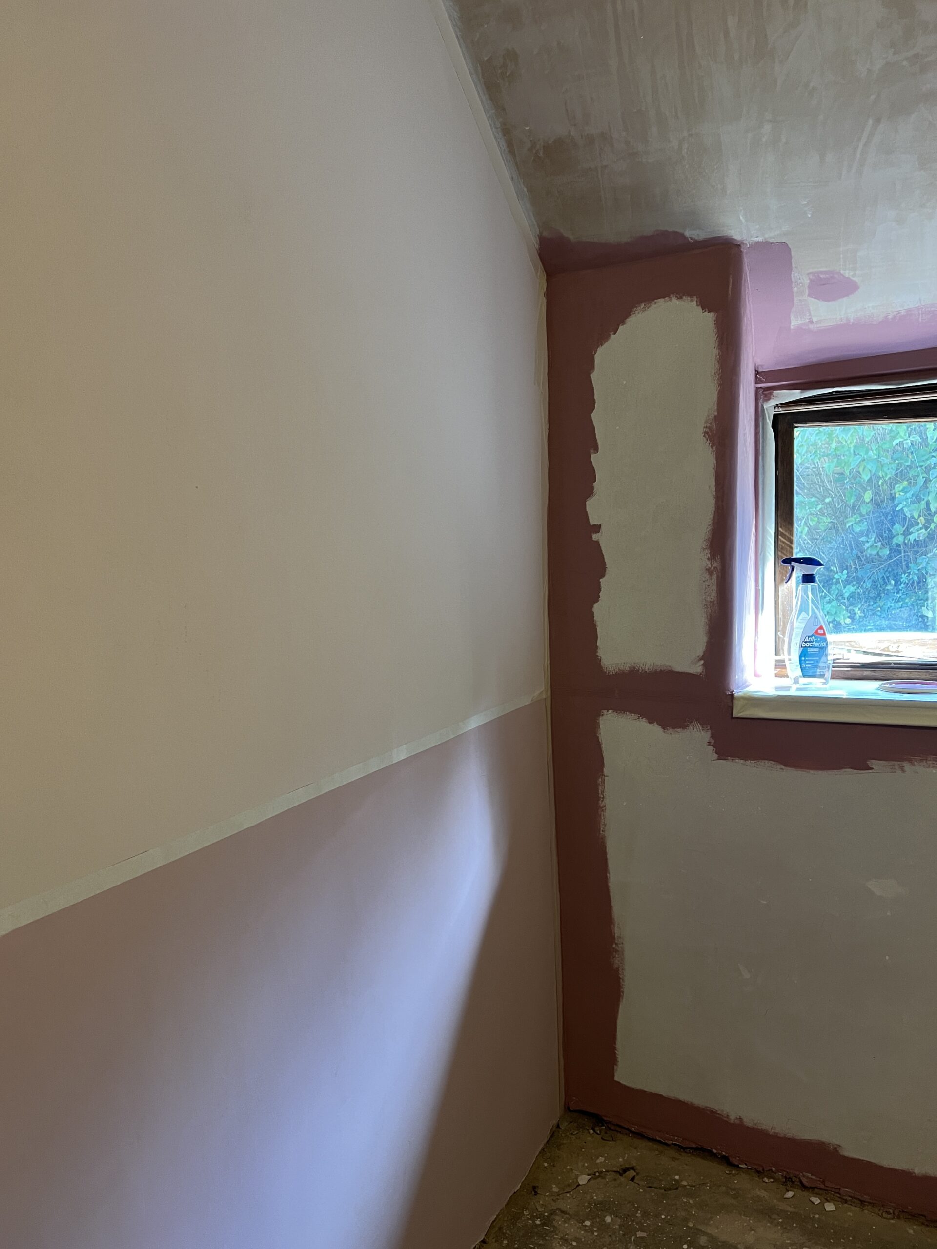 Starting the claypainting in 3 shades of pink