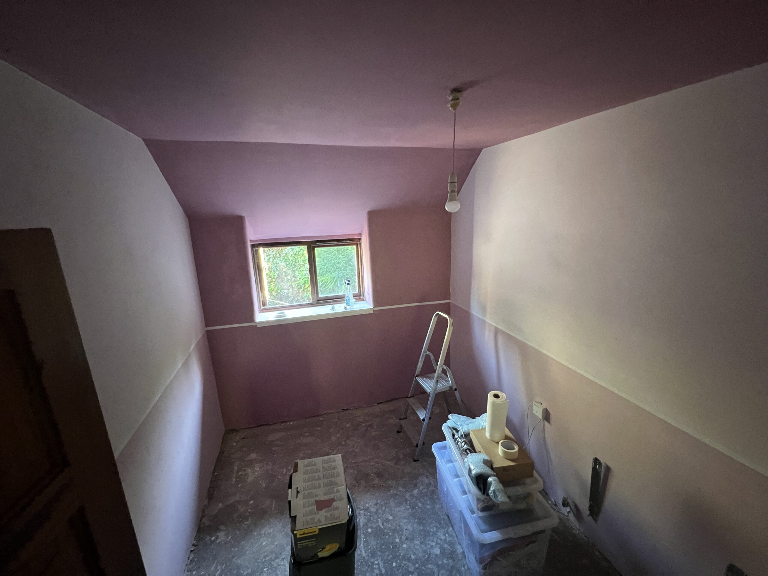 All three shades of pink applied