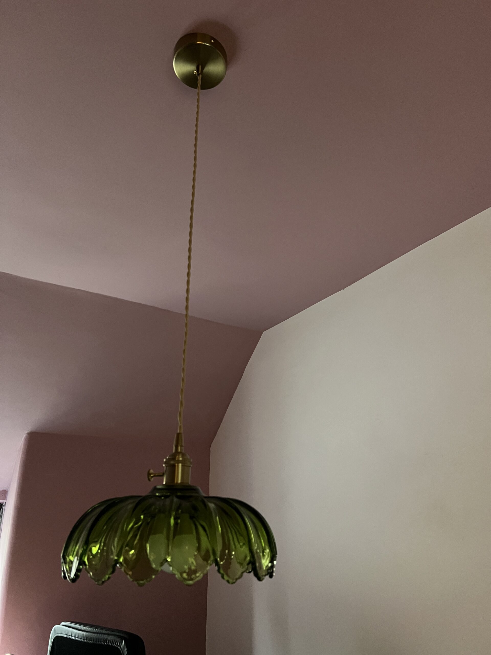 Trial fit of the John Lewis glass shade