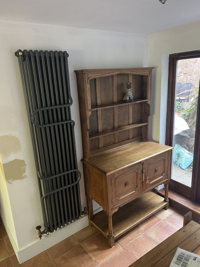 Test patches being tried - yes it would have been easier before the radiator went on!