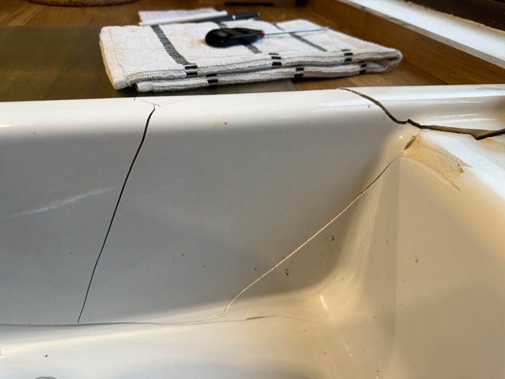 The 2nd cracked sink