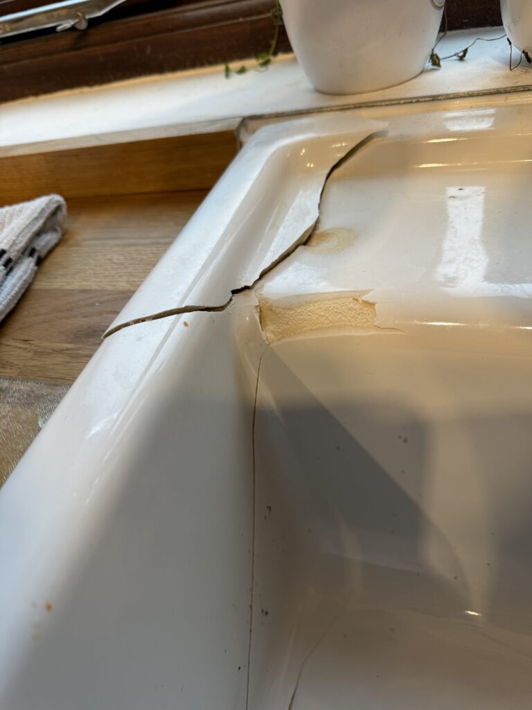 The 2nd cracked sink